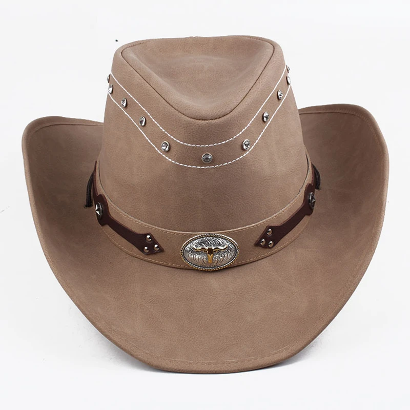 Chapeau De Cowboy Occidental En Cuir Stylisé 5 Chapeau De Cowboy Occidental En Cuir Stylisé – Image 3