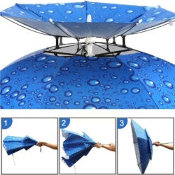 Chapeau Parapluie Double Couche Avec Motifs De Gouttes D’eau -Chapeau Chic Soldes 0 221d21