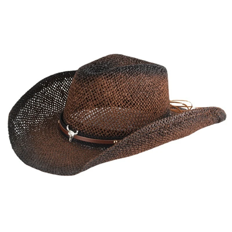 Chapeau Western Femme Marron Orné D’une Petite Tête De Taureau 4 Chapeau Western Femme Marron Orné D’une Petite Tête De Taureau – Image 2