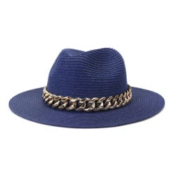 Chapeau Panama En Paille Avec Chaine Dorée 13 Chapeau Panama En Paille Avec Chaine Dorée -Chapeau Chic Soldes 0 3e4f0e