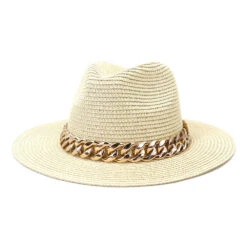 Chapeau Panama En Paille Avec Chaine Dorée 9 Chapeau Panama En Paille Avec Chaine Dorée -Chapeau Chic Soldes 0 3e72cb