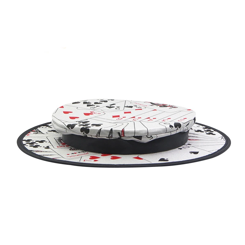 Chapeau De Magicien Pliable Blanc Motifs Cartes 6 Chapeau De Magicien Pliable Blanc Motifs Cartes – Image 4