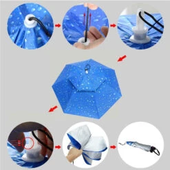 Chapeau Parapluie Double Couche Avec Motifs De Gouttes D’eau -Chapeau Chic Soldes 0 5bf454