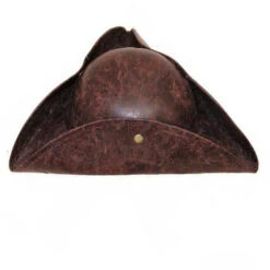 Chapeau Tricorne Unisexe Simili Cuir Marron