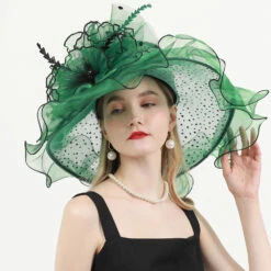 Chapeau Catherinette Avec Une Grosse Fleur Verte 6 Chapeau Catherinette Avec Une Grosse Fleur Verte -Chapeau Chic Soldes 0 7fbf03