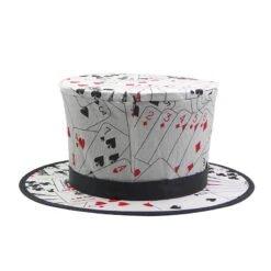 Chapeau De Magicien Pliable Blanc Motifs Cartes 7 Chapeau De Magicien Pliable Blanc Motifs Cartes -Chapeau Chic Soldes 0 91a435
