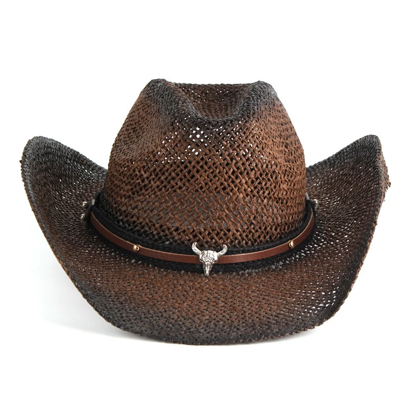Chapeau Western Femme Marron Orné D’une Petite Tête De Taureau 3 Chapeau Western Femme Marron Orné D’une Petite Tête De Taureau