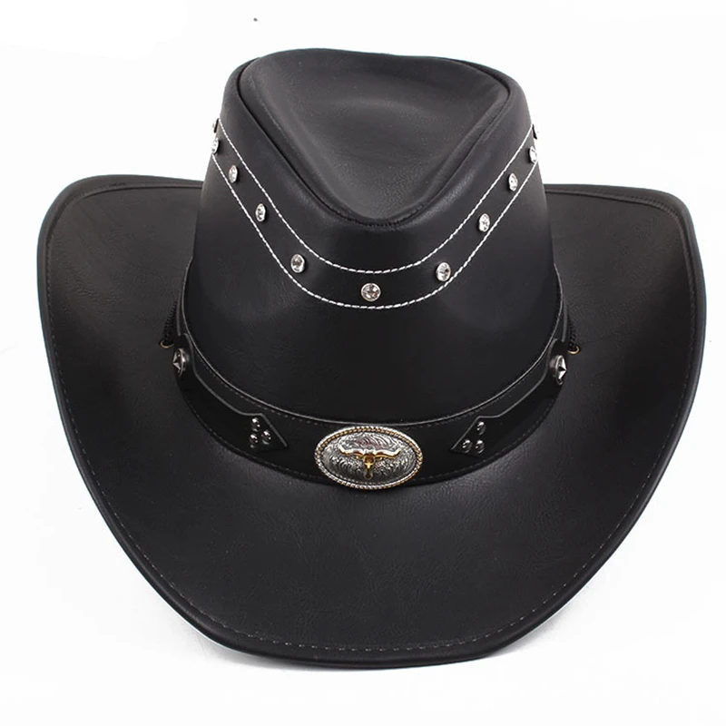 Chapeau De Cowboy Occidental En Cuir Stylisé 4 Chapeau De Cowboy Occidental En Cuir Stylisé – Image 2