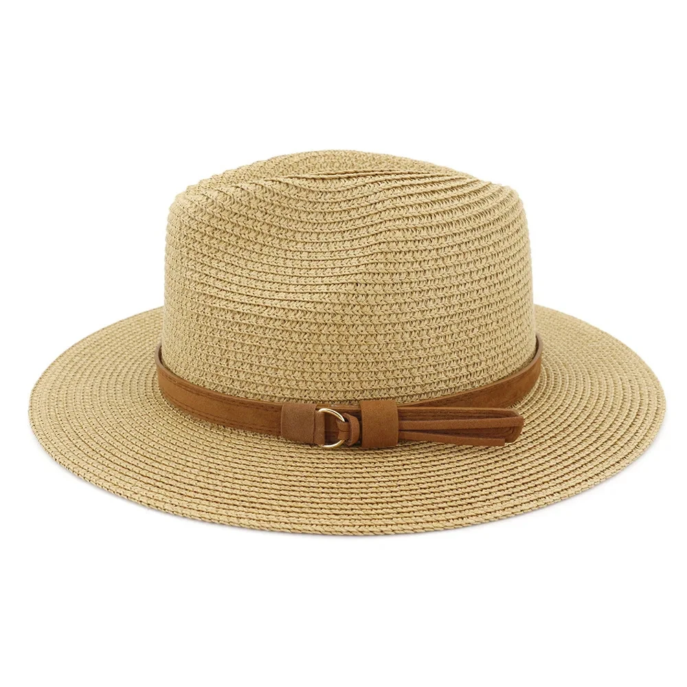 Chapeau Panama Avec Ceinture En Cuir Unisexe 5 Chapeau Panama Avec Ceinture En Cuir Unisexe – Image 3