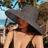 Chapeau En Paille à Bord Large Noir Et Blanc Pour Femmes 2 Chapeau En Paille à Bord Large Noir Et Blanc Pour Femmes -Chapeau Chic Soldes 1 31