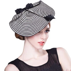 Chapeau Bibi Pour Mariage Noir Et Blanc Pour Femme