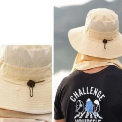 Chapeau Anti-UV Avec Couvre-visage Et Cou Beige 9 Chapeau Anti-UV Avec Couvre-visage Et Cou Beige -Chapeau Chic Soldes 15095 460060