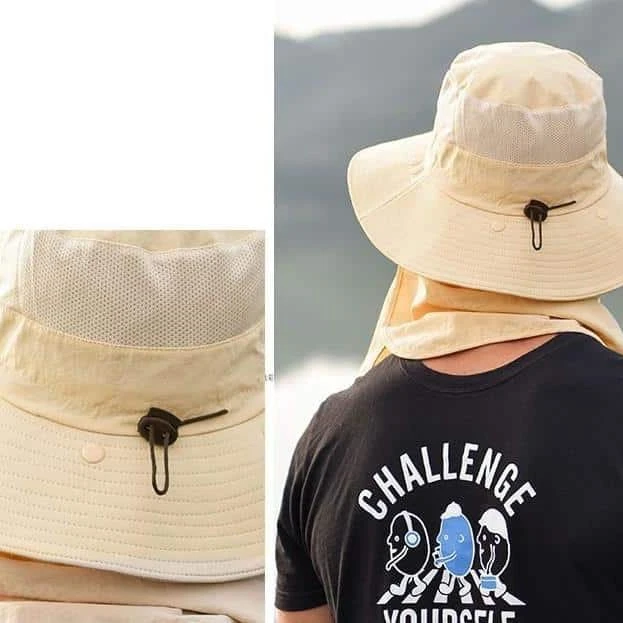 Chapeau Anti-UV Avec Couvre-visage Et Cou Beige 5 Chapeau Anti-UV Avec Couvre-visage Et Cou Beige – Image 3