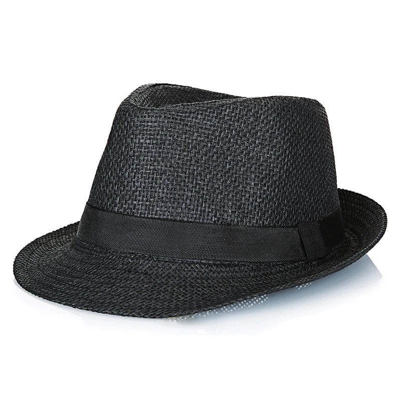Chapeau Panama En Paille Avec Ruban Noir Pour Hommes 7 Chapeau Panama En Paille Avec Ruban Noir Pour Hommes – Image 5