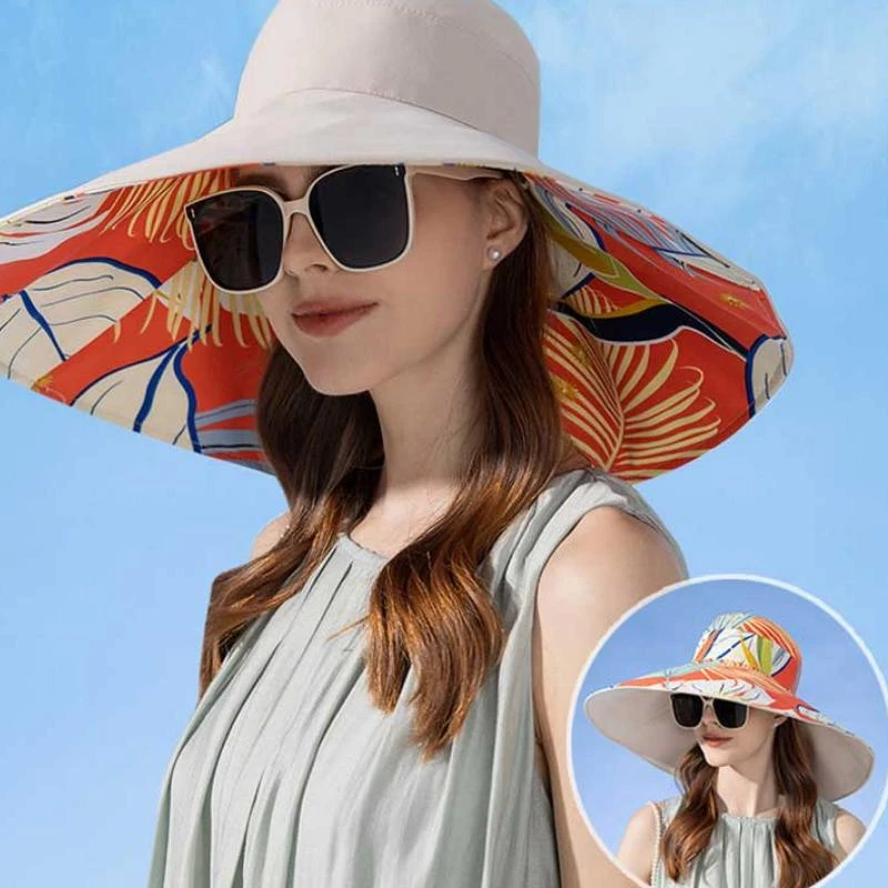 Chapeau Capeline Avec Imprimé Floral Sur Le Dessous 3 Chapeau Capeline Avec Imprimé Floral Sur Le Dessous