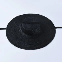 Chapeau Capeline Noir En Paille 9 Chapeau Capeline Noir En Paille -Chapeau Chic Soldes 2 33