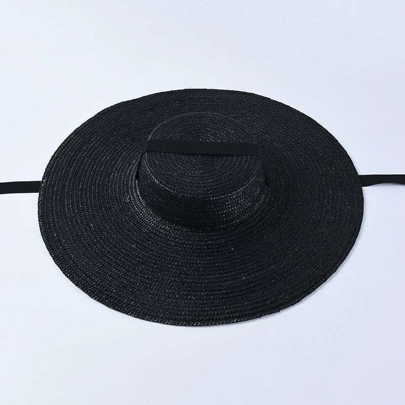 Chapeau Capeline Noir En Paille 5 Chapeau Capeline Noir En Paille – Image 3