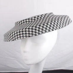 Chapeau Plat De Mariage à Motif Pied-de-poule 9 Chapeau Plat De Mariage à Motif Pied-de-poule -Chapeau Chic Soldes 2 56