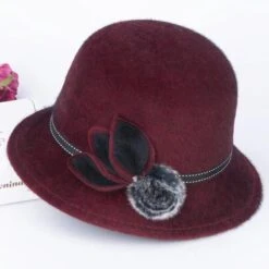 Chapeau Cloche Avec Pompon Fleuri Pour Femme -Chapeau Chic Soldes 23535 x8zhn5