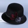 Chapeau Cloche Avec Pompon Fleuri Pour Femme