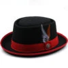 Chapeau Pork Pie Plat Noir Et Rouge 2 Chapeau Pork Pie Plat Noir Et Rouge -Chapeau Chic Soldes 23826 az9dmy