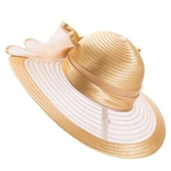 Chapeau Catherinette à Large Bord Doré -Chapeau Chic Soldes 24036 obewbd