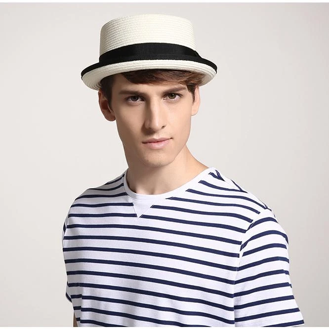 Chapeau Pork Pie De Paille Vintage Pour Hommes 5 Chapeau Pork Pie De Paille Vintage Pour Hommes – Image 3