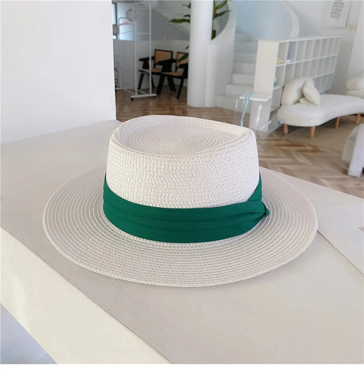 Chapeau Canotier De Soleil En Paille 6 Chapeau Canotier De Soleil En Paille – Image 4