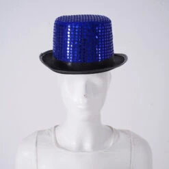 Chapeau De Magicien Bleu à Paillettes -Chapeau Chic Soldes 2958 7whkad
