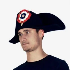 Chapeau Napoléon Bicorne Avec Cocarde Tricolore -Chapeau Chic Soldes 29661 f2401a