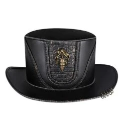 Chapeau De Magicien Noir En Cuir Synthétique 11 Chapeau De Magicien Noir En Cuir Synthétique -Chapeau Chic Soldes 29796 043779