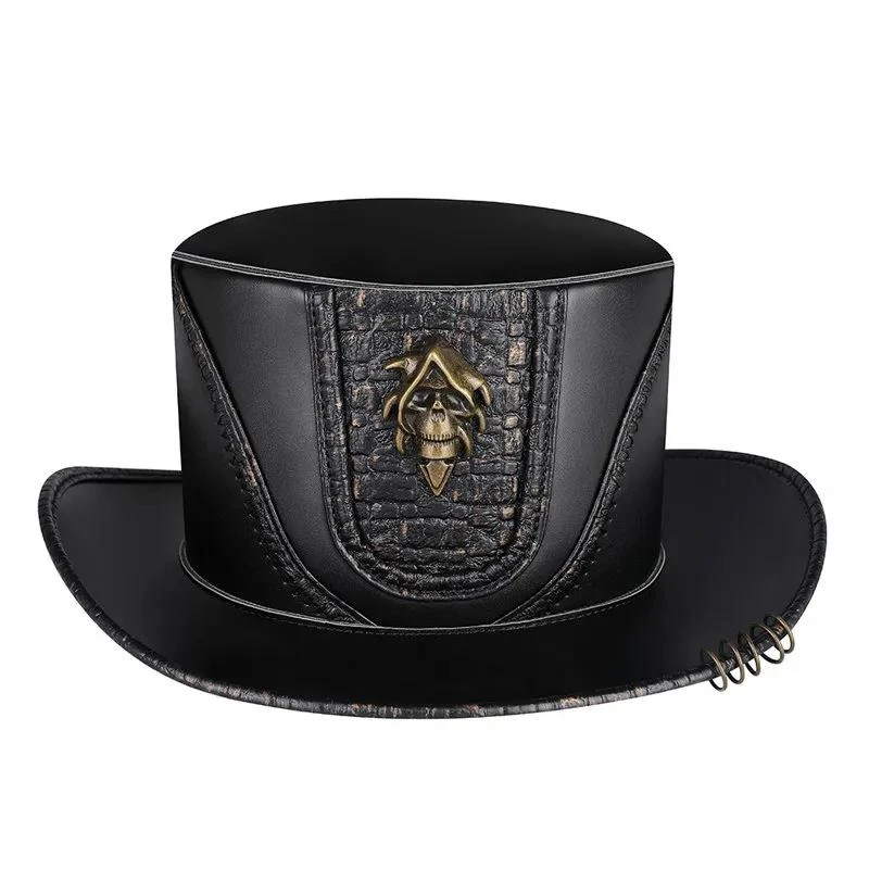 Chapeau De Magicien Noir En Cuir Synthétique 7 Chapeau De Magicien Noir En Cuir Synthétique – Image 5