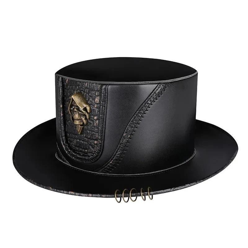 Chapeau De Magicien Noir En Cuir Synthétique 3 Chapeau De Magicien Noir En Cuir Synthétique