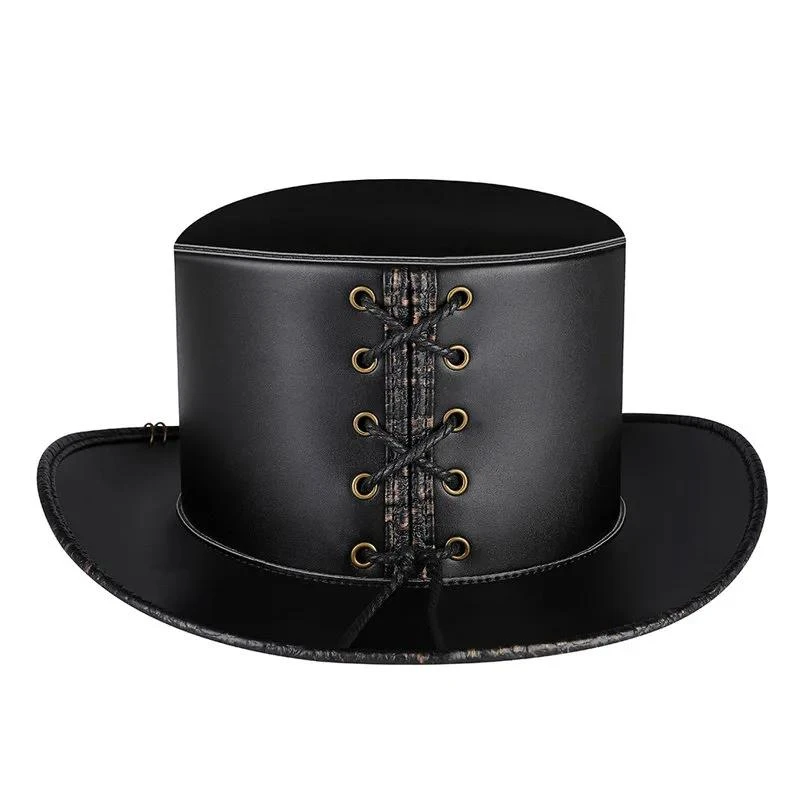 Chapeau De Magicien Noir En Cuir Synthétique 5 Chapeau De Magicien Noir En Cuir Synthétique – Image 3