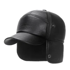 Chapeau Russe Noir Type Ushanka Noir Unisexe