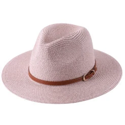 Chapeau Fedora Pour Femme En Paille Et Similicuir -Chapeau Chic Soldes 362 qqiny6