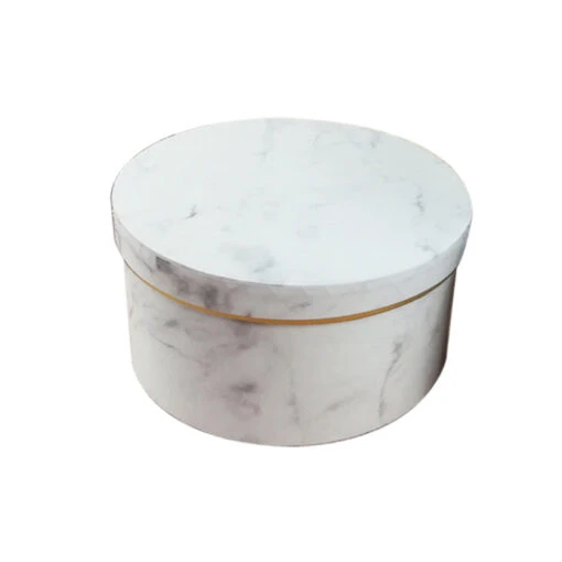 Boîte à Chapeau Blanche Et Marbrée -Chapeau Chic Soldes 3811 n3orc0