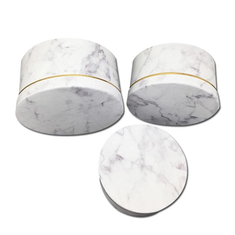 Lot De 3 Boîtes à Chapeaux Marbrées 6 Lot De 3 Boîtes à Chapeaux Marbrées – Image 4