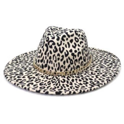 Chapeau Fedora Léopard Et Chaîne -Chapeau Chic Soldes 3969 ikb3oq