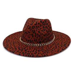 Chapeau Fedora Léopard Et Chaîne -Chapeau Chic Soldes 3969 kxqe6n