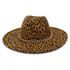 Chapeau Fedora Léopard Et Chaîne -Chapeau Chic Soldes 3969 xt1zt2