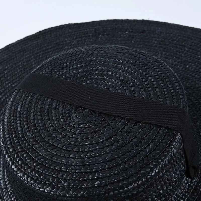 Chapeau Capeline Noir En Paille 6 Chapeau Capeline Noir En Paille – Image 4