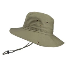 Chapeau Aventurier Imperméable Vert Kaki Avec Cordon De Serrage