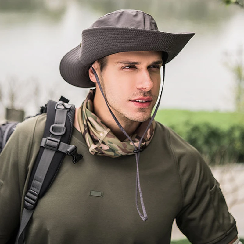 Chapeau Aventurier Imperméable Gris Avec Cordon De Serrage 5 Chapeau Aventurier Imperméable Gris Avec Cordon De Serrage – Image 3