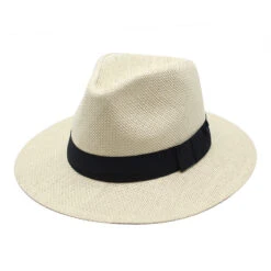 Chapeau Panama En Paille Avec Ruban En Tissu