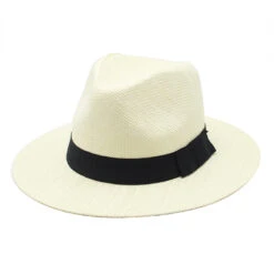 Chapeau Panama En Paille Avec Ruban En Tissu -Chapeau Chic Soldes 4116 3ognmr