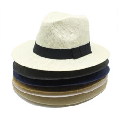 Chapeau Panama En Paille Avec Ruban En Tissu -Chapeau Chic Soldes 4116 68ba98