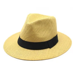Chapeau Panama En Paille Avec Ruban En Tissu -Chapeau Chic Soldes 4116 tpplxk
