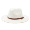 Chapeau Panama Unisexe Avec Ceinture En Similicuir 1 Chapeau Panama Unisexe Avec Ceinture En Similicuir -Chapeau Chic Soldes 4160 2muchz