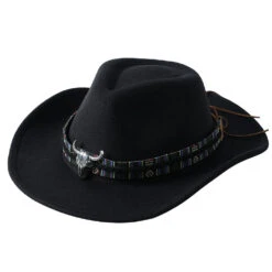Chapeau De Cowboy Avec Tête De Taureau -Chapeau Chic Soldes 4794 luubsz